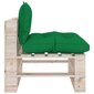 vidaXL vidējais dārza palešu dīvāns ar matračiem, priedes koks cena un informācija | Dārza krēsli | 220.lv