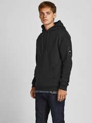 JACK & JONES vīriešu sporta krekls 12193489*03, melns 5715109358246 cena un informācija | Vīriešu jakas | 220.lv