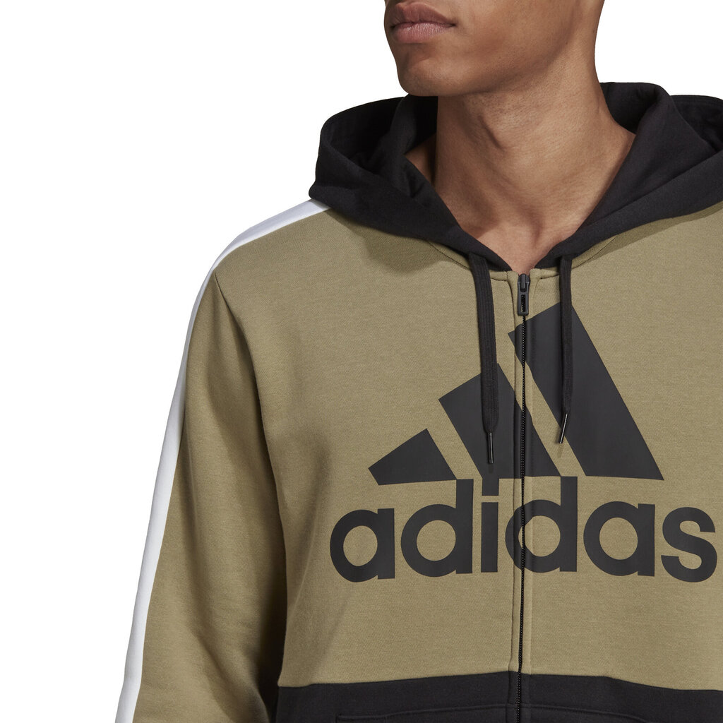 Adidas Džemperi M Cb Fz Hoodie Black Green HE4371 HE4371/XS cena un informācija | Vīriešu jakas | 220.lv