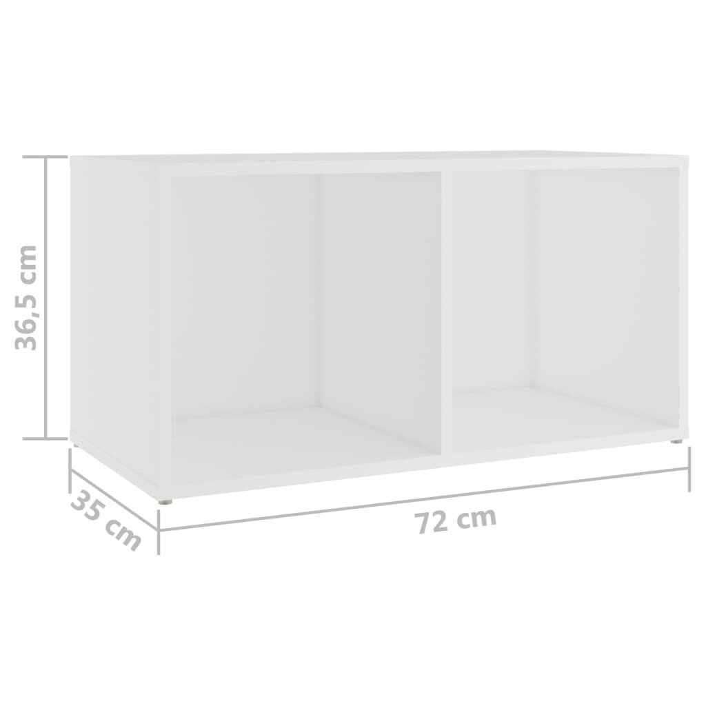 vidaXL TV plaukts, 72x35x36,5 cm, balts, skaidu plāksne cena un informācija | TV galdiņi | 220.lv