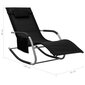 vidaXL sauļošanās krēsli, 2 gab., tekstilēns, melni ar pelēku cena un informācija | Sauļošanās krēsli | 220.lv