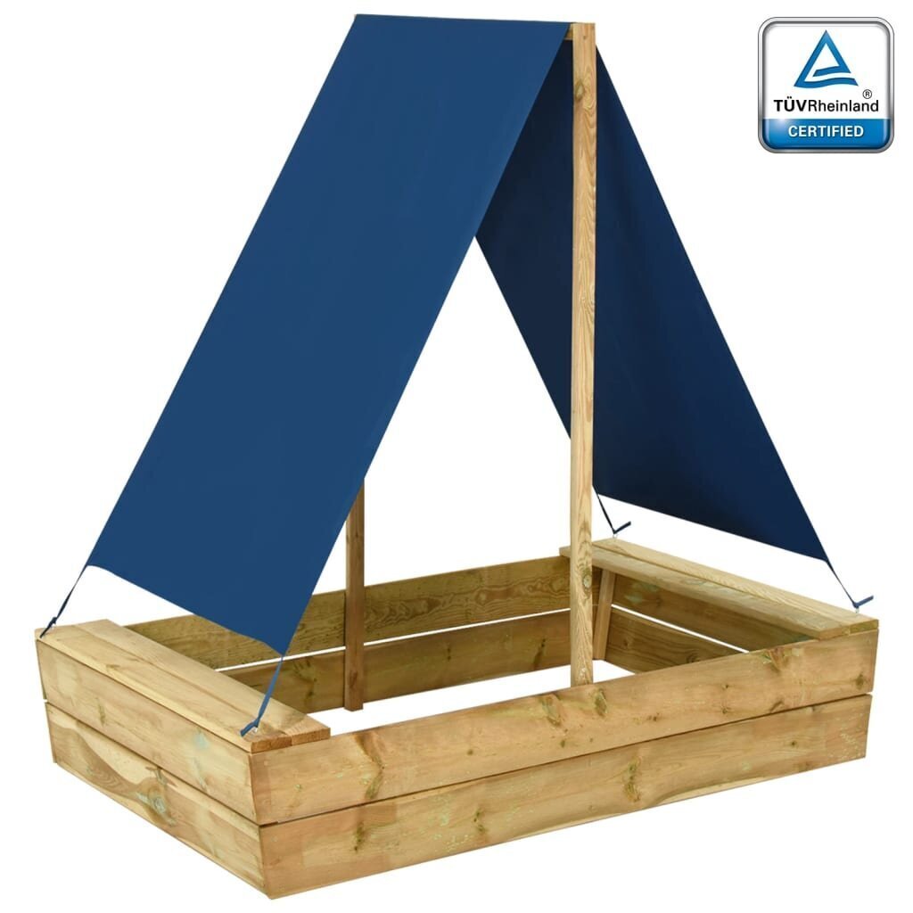 vidaXL smilšu kaste ar jumtu, 80x60x97,5 cm, impregnēts priedes koks цена и информация | Smilšu kastes, smiltis | 220.lv