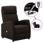 vidaXL elektrisks masāžas krēsls, atgāžams, tumši brūns audums cena un informācija | Atpūtas krēsli | 220.lv