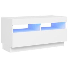 vidaXL TV skapītis ar LED lampiņām, 80x35x40 cm, balts cena un informācija | TV galdiņi | 220.lv