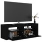 vidaXL TV galdiņš ar LED lampiņām, 120x35x40 cm, melns cena un informācija | TV galdiņi | 220.lv