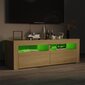 vidaXL TV galdiņš ar LED lampiņām, 120x35x40 cm, ozolkoka krāsā cena un informācija | TV galdiņi | 220.lv