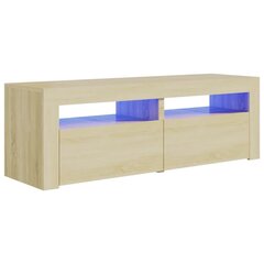 vidaXL TV galdiņš ar LED lampiņām, 120x35x40 cm, ozolkoka krāsā цена и информация | Тумбы под телевизор | 220.lv