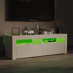 vidaXL TV galdiņš ar LED lampiņām, 120x35x40 cm, spīdīgi balts cena un informācija | TV galdiņi | 220.lv