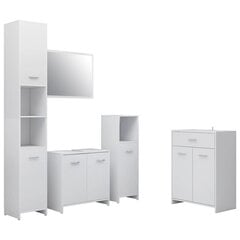 Комплект мебели для ванной, 4 части, белый глянец цена и информация | Комплекты в ванную | 220.lv