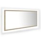 Spogulis vidaXL LED 100, brūns цена и информация | Vannas istabas spoguļi | 220.lv
