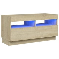 vidaXL TV skapītis ar LED lampiņām, 80x35x40 cm, ozolkoka krāsā цена и информация | Тумбы под телевизор | 220.lv