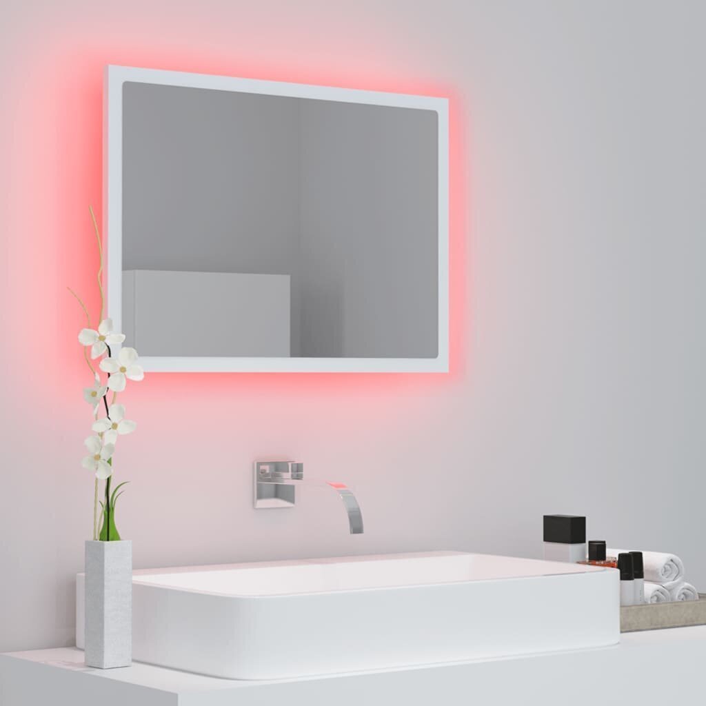 Spogulis vidaXL LED 60, balts цена и информация | Vannas istabas spoguļi | 220.lv