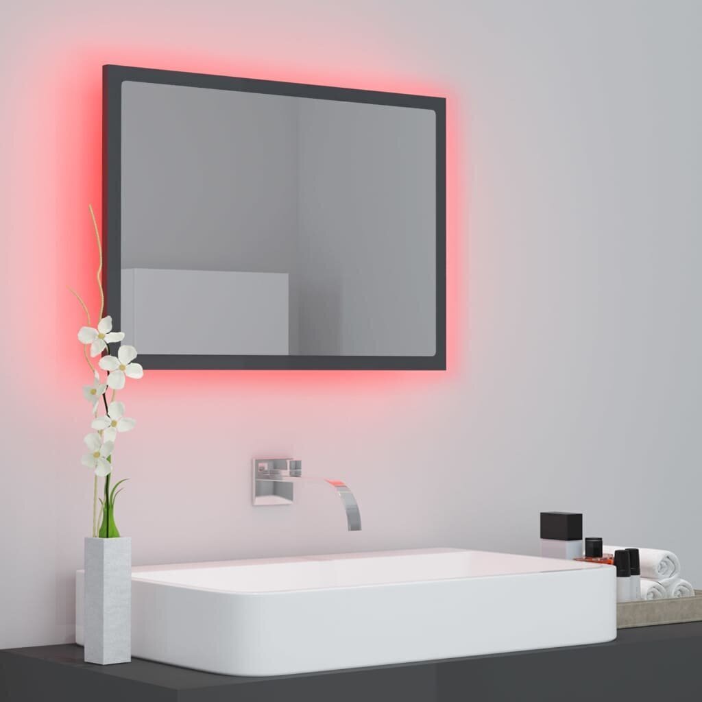 Spogulis vidaXL LED 60, pelēks cena un informācija | Vannas istabas spoguļi | 220.lv