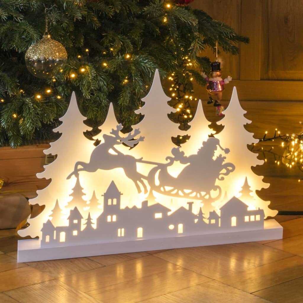 HI LED koka dekors ar ziemeļbriedi cena un informācija | Ziemassvētku dekorācijas | 220.lv