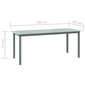 vidaXL dārza galds, gaiši pelēks, 190x90x74 cm, alumīnijs un stikls цена и информация | Dārza galdi | 220.lv