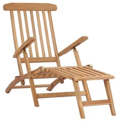 vidaXL dārza krēsli ar kāju balstu un galdiņu, masīvs tīkkoks цена и информация | Шезлонги | 220.lv