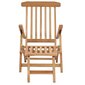 vidaXL dārza krēsli ar kāju balstu un galdiņu, masīvs tīkkoks cena un informācija | Sauļošanās krēsli | 220.lv