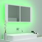 Vannas skapis vidaXL LED 90, balts cena un informācija | Vannas istabas skapīši | 220.lv
