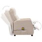 vidaXL elektrisks masāžas krēsls, atgāžams, krēmkrāsas audums cena un informācija | Atpūtas krēsli | 220.lv