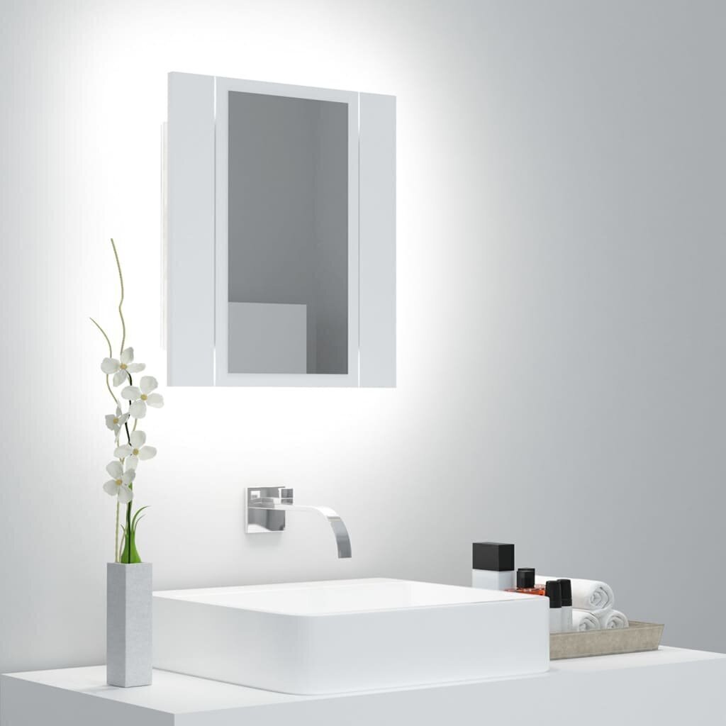 Vannas skapis vidaXL LED 40, balts цена и информация | Vannas istabas skapīši | 220.lv