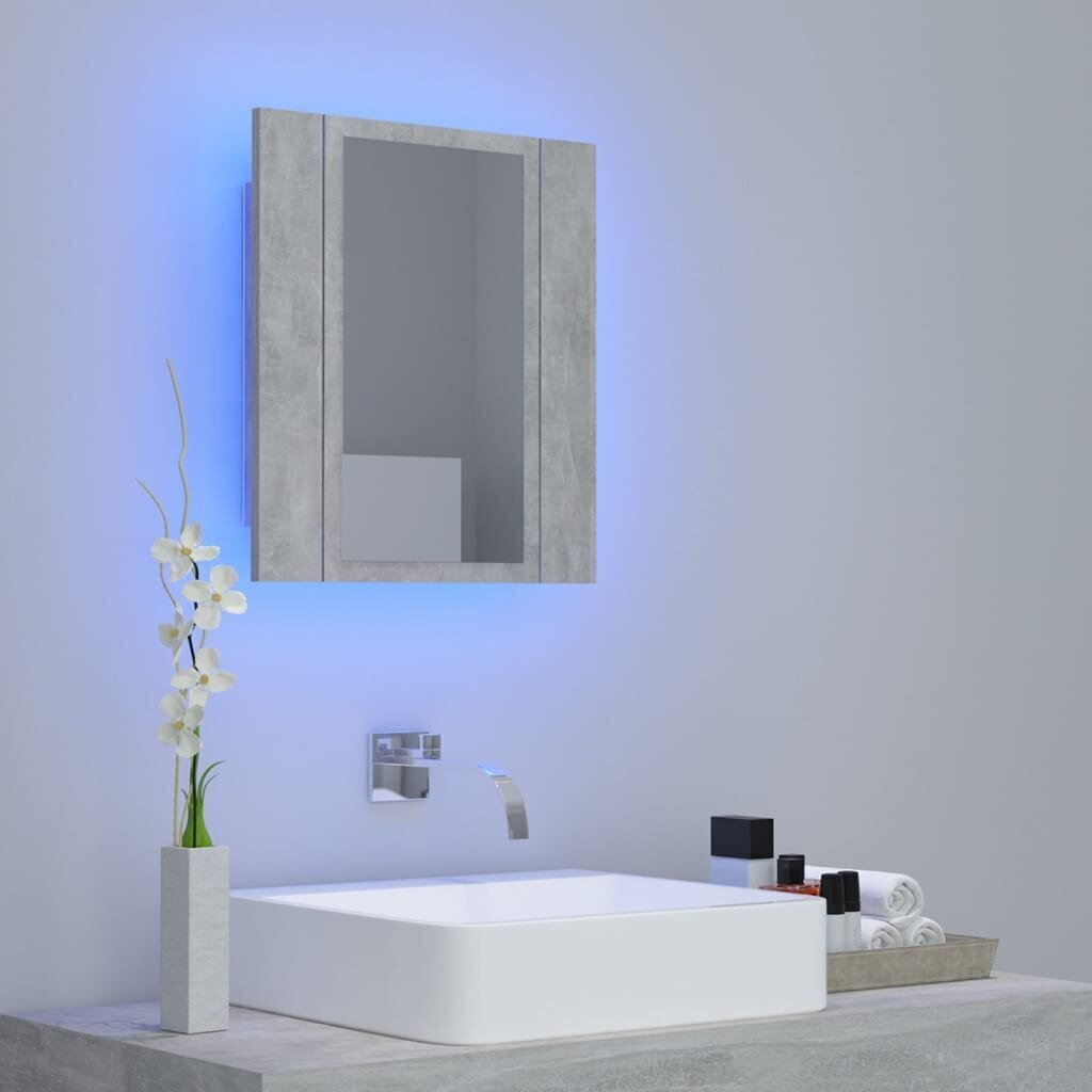 Vannas skapis vidaXL LED 40, pelēks цена и информация | Vannas istabas skapīši | 220.lv