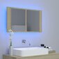 Vannas skapis vidaXL LED 80, brūns цена и информация | Vannas istabas skapīši | 220.lv