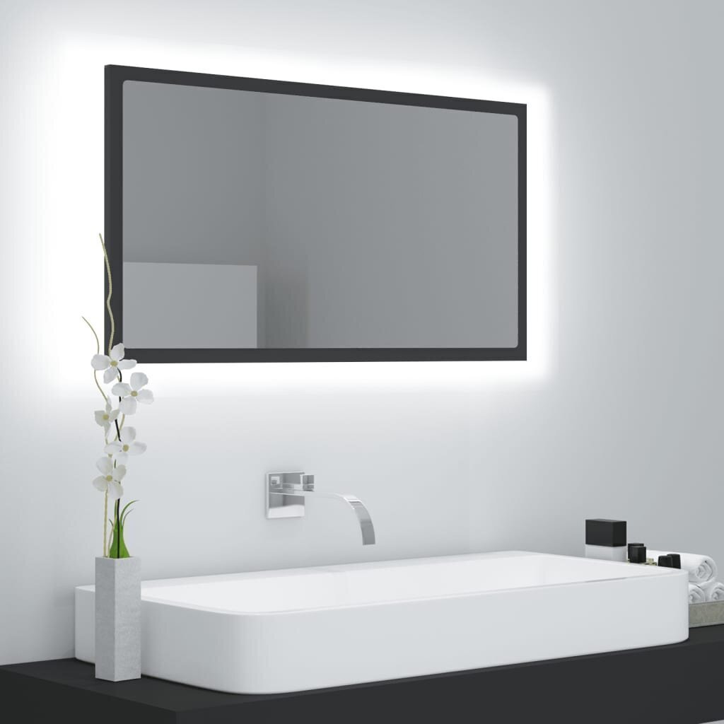 Spogulis vidaXL LED 80, tumši pelēks цена и информация | Vannas istabas spoguļi | 220.lv