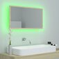 Spogulis vidaXL LED 80, brūns cena un informācija | Vannas istabas spoguļi | 220.lv