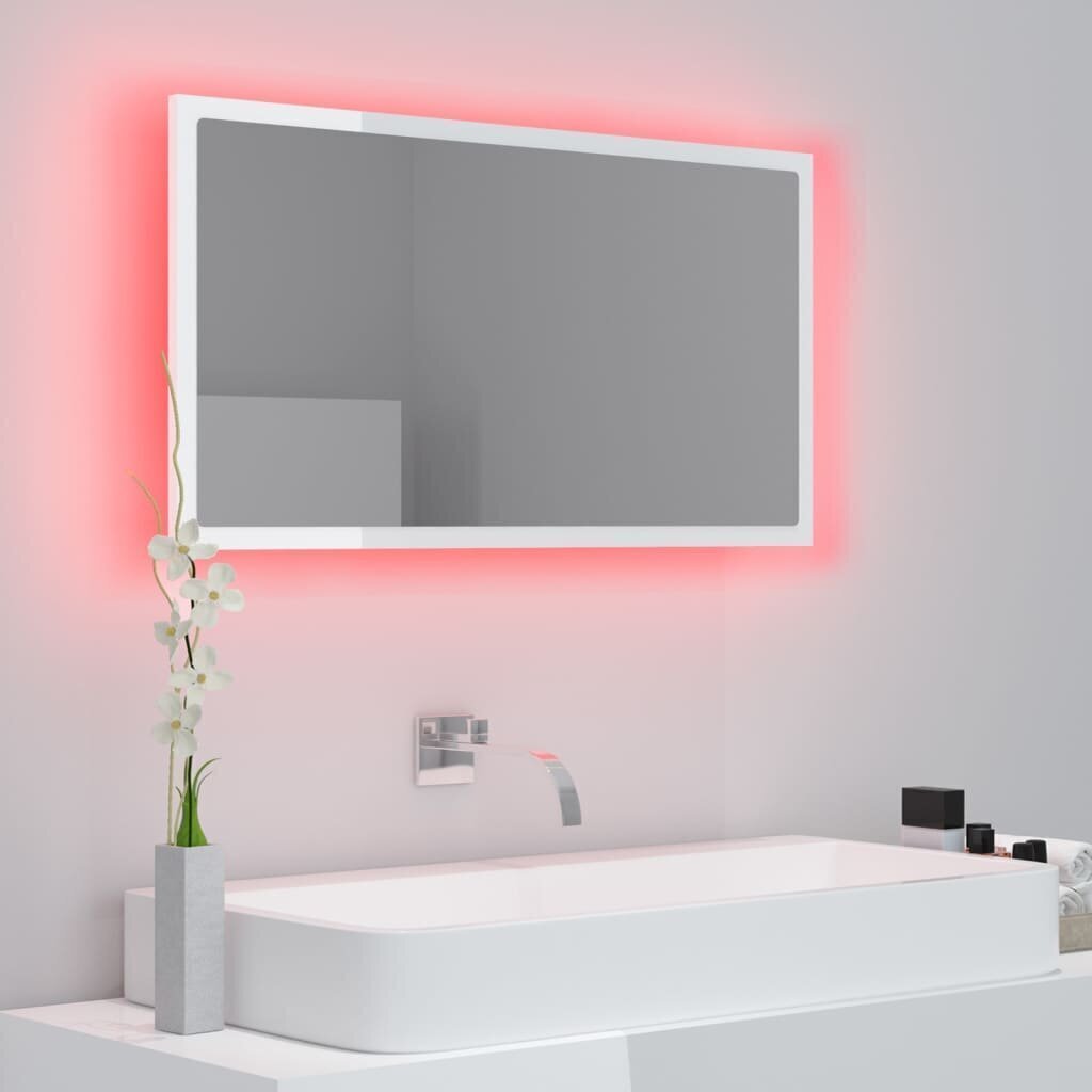 Spogulis vidaXL LED 80, balts цена и информация | Vannas istabas spoguļi | 220.lv