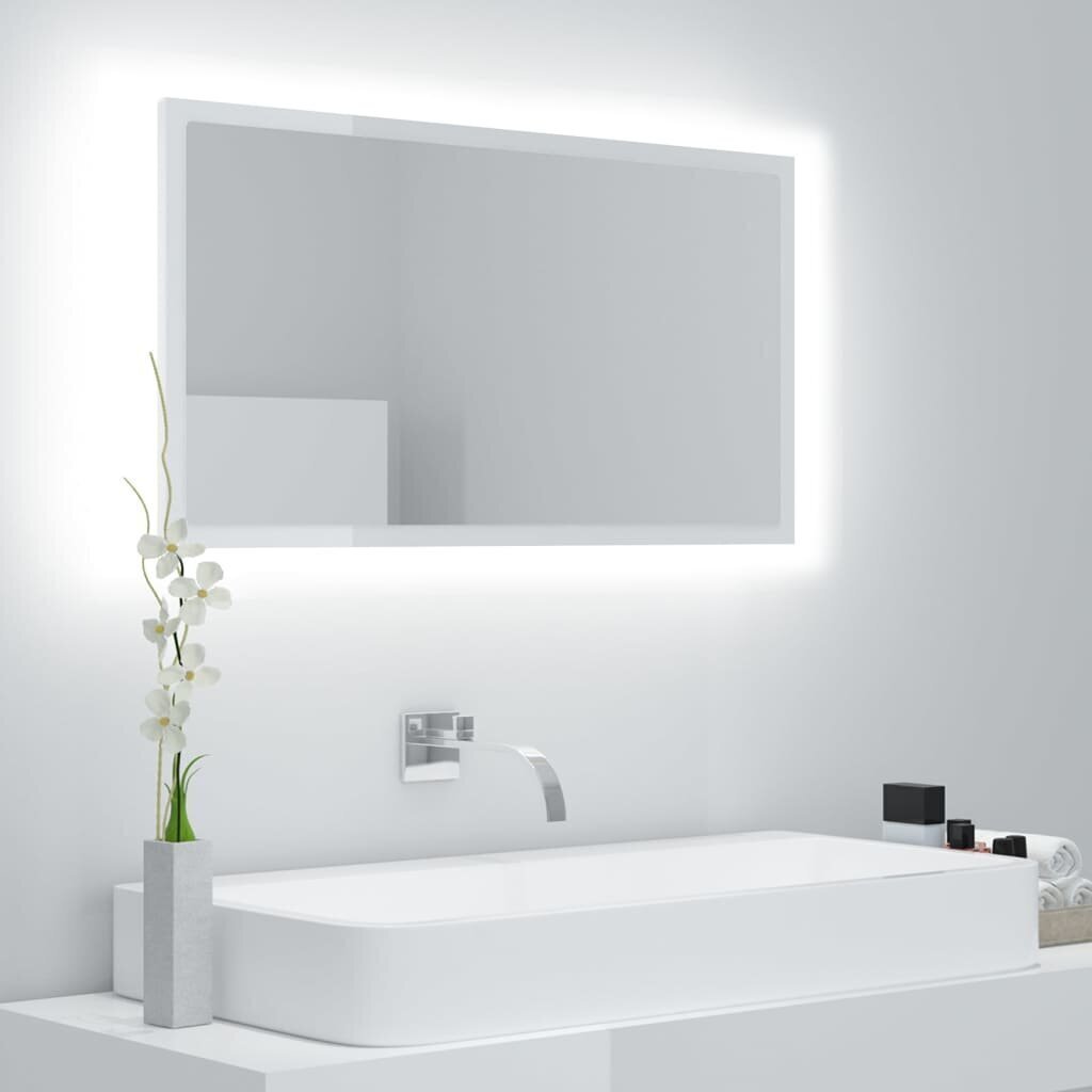 Spogulis vidaXL LED 80, balts цена и информация | Vannas istabas spoguļi | 220.lv