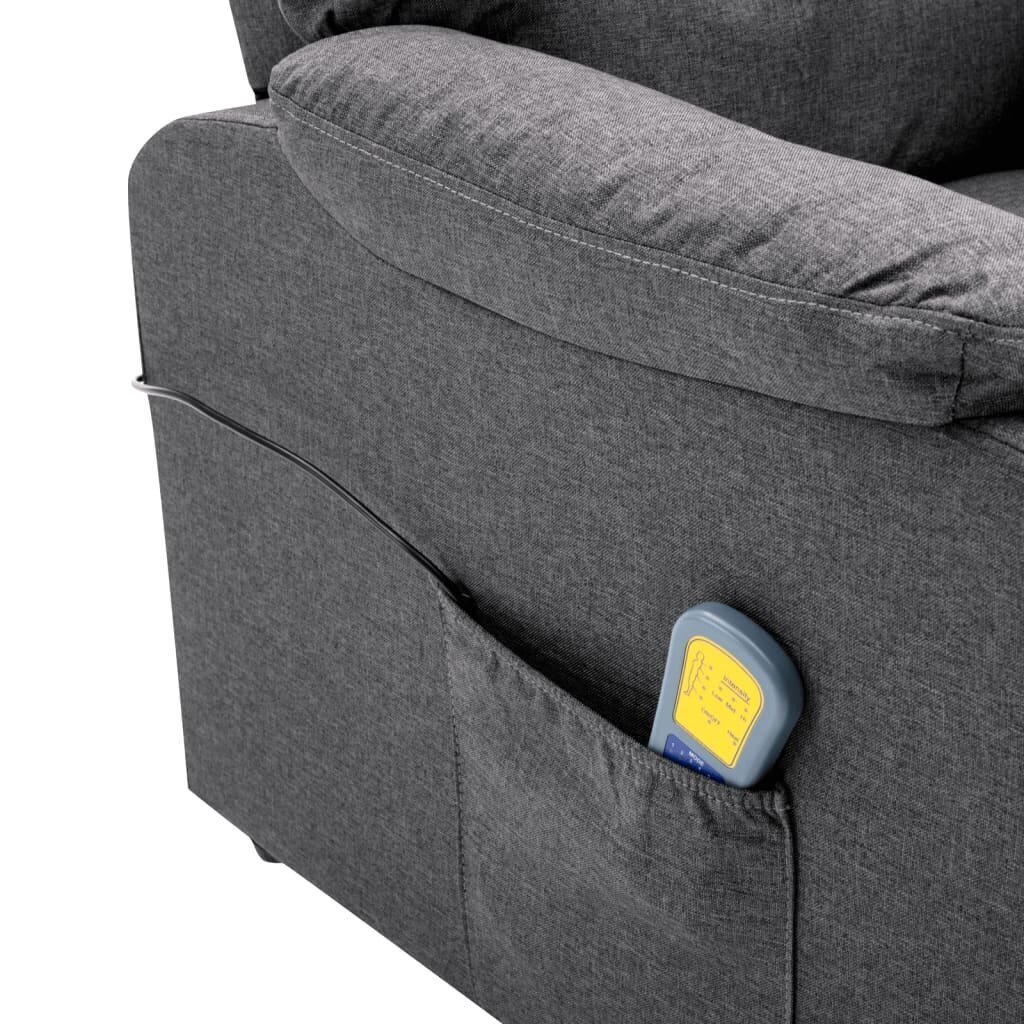 vidaXL elektrisks masāžas krēsls, atgāžams, tumši pelēks audums цена и информация | Atpūtas krēsli | 220.lv