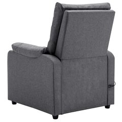 vidaXL elektrisks masāžas krēsls, atgāžams, tumši pelēks audums цена и информация | Кресла в гостиную | 220.lv