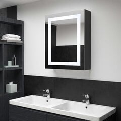 vidaXL vannasistabas skapītis ar spoguli un LED, 50x13x70 cm цена и информация | Шкафчики для ванной | 220.lv
