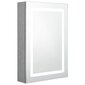 vidaXL vannasistabas skapītis ar spoguli un LED, 50x13x70 cm, pelēks цена и информация | Vannas istabas skapīši | 220.lv