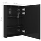 vidaXL vannasistabas skapītis ar spoguli un LED, 50x13x70 cm, melns cena un informācija | Vannas istabas skapīši | 220.lv