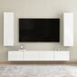 vidaXL TV skapītis, spīdīgi balts, 30,5x30x110 cm, skaidu plāksne cena un informācija | TV galdiņi | 220.lv