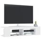 vidaXL TV plaukts ar LED lampiņām, 135x39x30 cm, balts цена и информация | TV galdiņi | 220.lv