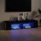 vidaXL TV plaukts ar LED lampiņām, 135x39x30 cm, melns cena un informācija | TV galdiņi | 220.lv