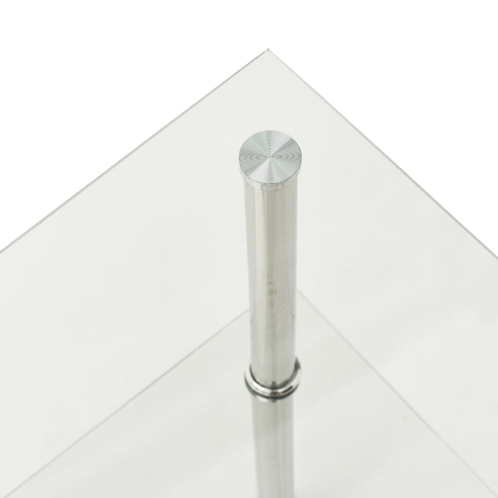 vidaXL 2 līmeņu galdiņš, 38x38x50 cm, caurspīdīgs, rūdīts stikls cena un informācija | Žurnālgaldiņi | 220.lv