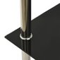 vidaXL 2 līmeņu galdiņš, 38x38x50cm, caurspīdīgs, melns, rūdīts stikls cena un informācija | Žurnālgaldiņi | 220.lv