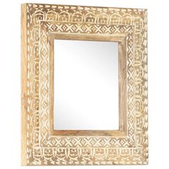 vidaXL spogulis, 50x50x2,6 cm, ar kokgriezumiem, mango masīvkoks цена и информация | Зеркальца | 220.lv