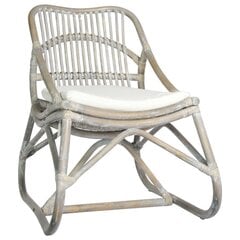 vidaXL rotangpalmas krēsls, pelēks, lins цена и информация | Кресла для отдыха | 220.lv