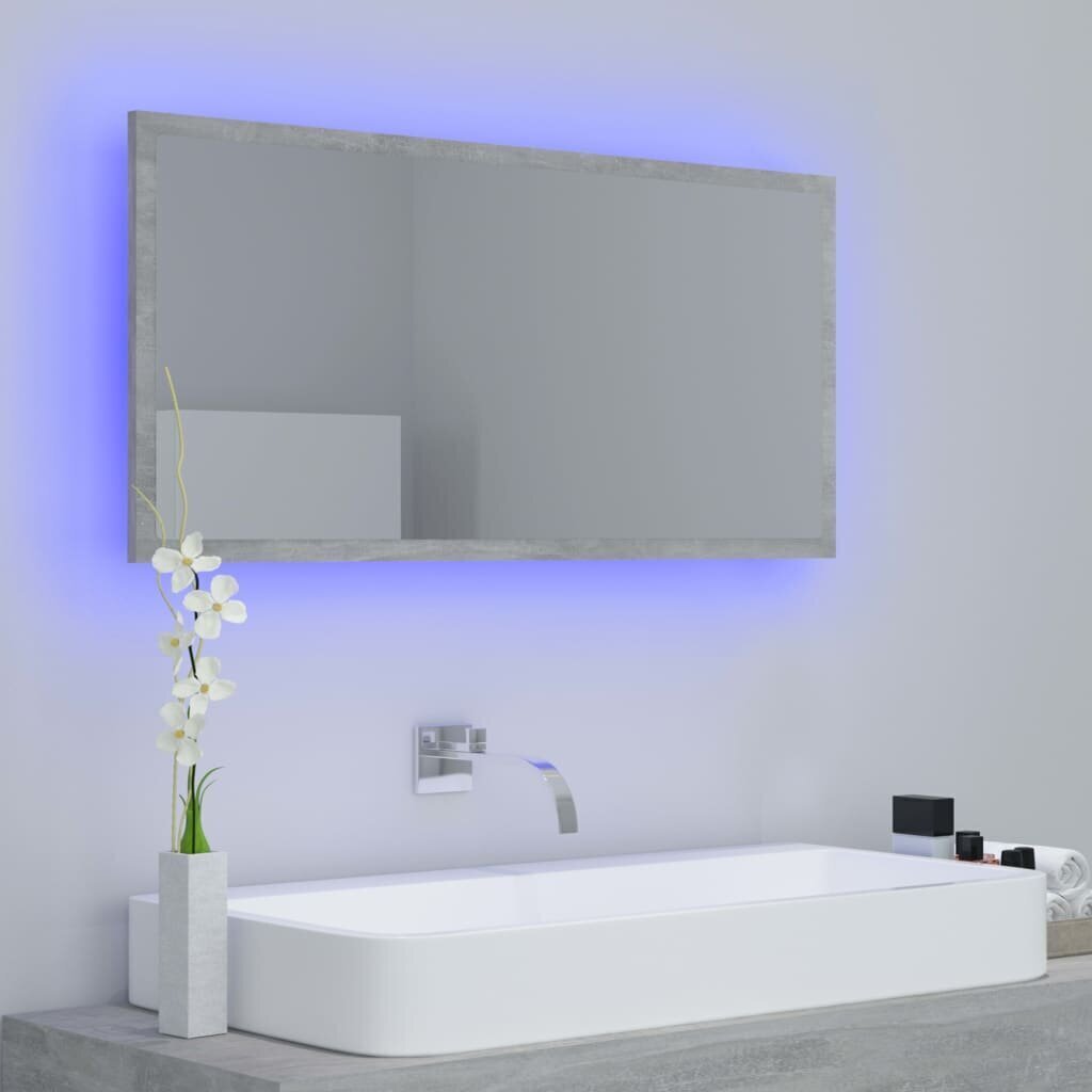 Spogulis vidaXL LED 90, pelēks cena un informācija | Vannas istabas spoguļi | 220.lv