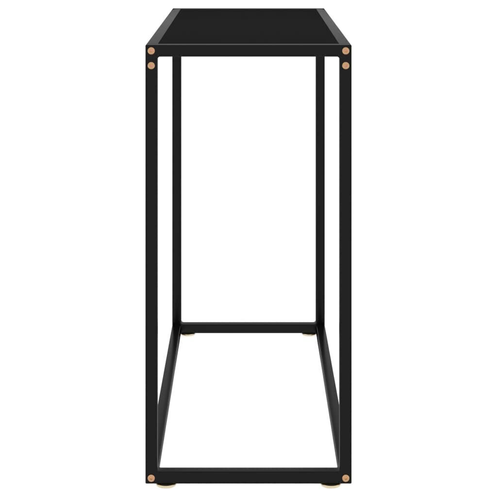 vidaXL konsoles galdiņš, melns, 80x35x75 cm, rūdīts stikls cena un informācija | Žurnālgaldiņi | 220.lv