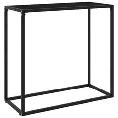 vidaXL konsoles galdiņš, melns, 80x35x75 cm, rūdīts stikls cena un informācija | Žurnālgaldiņi | 220.lv