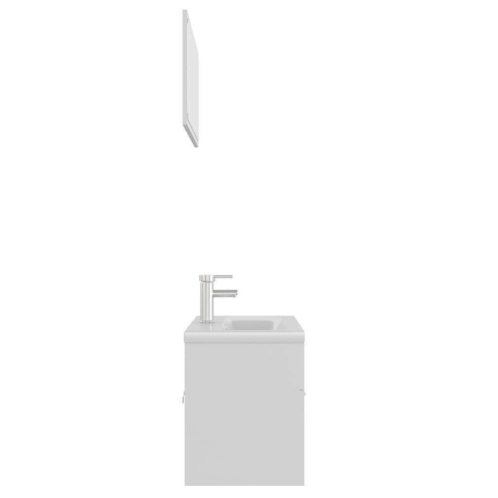 vidaXL vannasistabas mēbeļu komplekts, balts, skaidu plāksne cena un informācija | Vannas istabas mēbeļu komplekti | 220.lv
