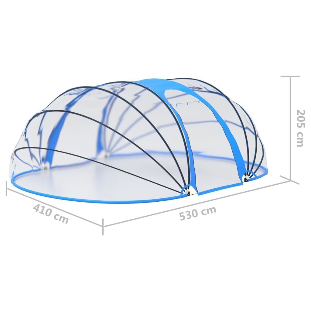vidaXL baseina kupols, ovāls, 530x410x205 cm cena un informācija | Baseinu piederumi | 220.lv
