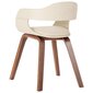vidaXL virtuves krēsls, izliekts koks, balta mākslīgā āda cena un informācija | Virtuves un ēdamistabas krēsli | 220.lv