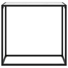 vidaXL konsoles galdiņš, balts, 80x35x75 cm, rūdīts stikls цена и информация | Журнальные столики | 220.lv