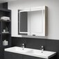 vidaXL vannasistabas skapītis ar spoguli un LED, 80x12x68 cm cena un informācija | Vannas istabas skapīši | 220.lv